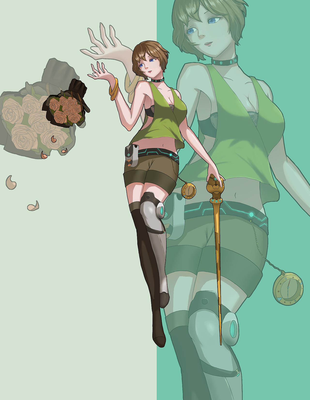 角色设计-科技女盗贼,科技军官