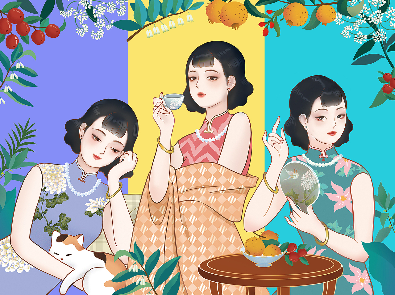 国潮复古-品牌插画包装