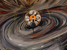 很喜欢画师张渔的风格，临摹一张