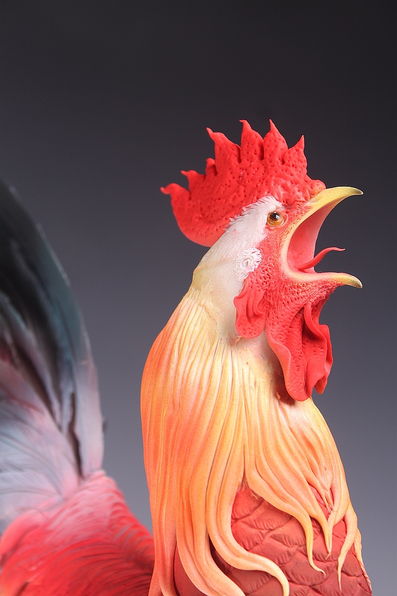 贺加贵面塑软陶雄鸡