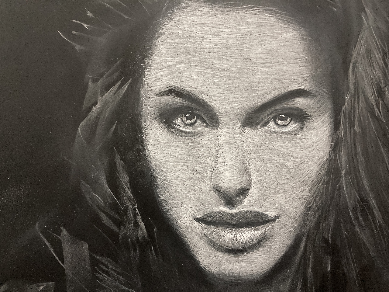 黑板粉笔画肖像朱莉安吉丽娜