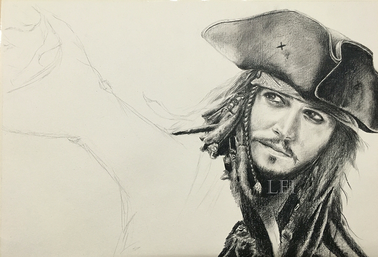 8开杰克船长黑色彩铅