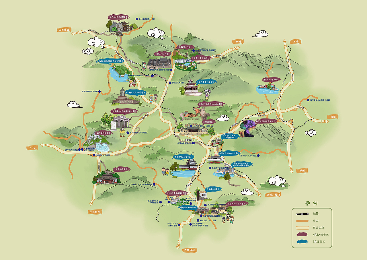 手绘地图各种风格参考大全