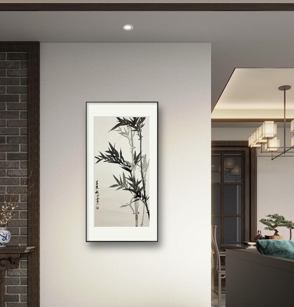 临摹，水墨墨竹图