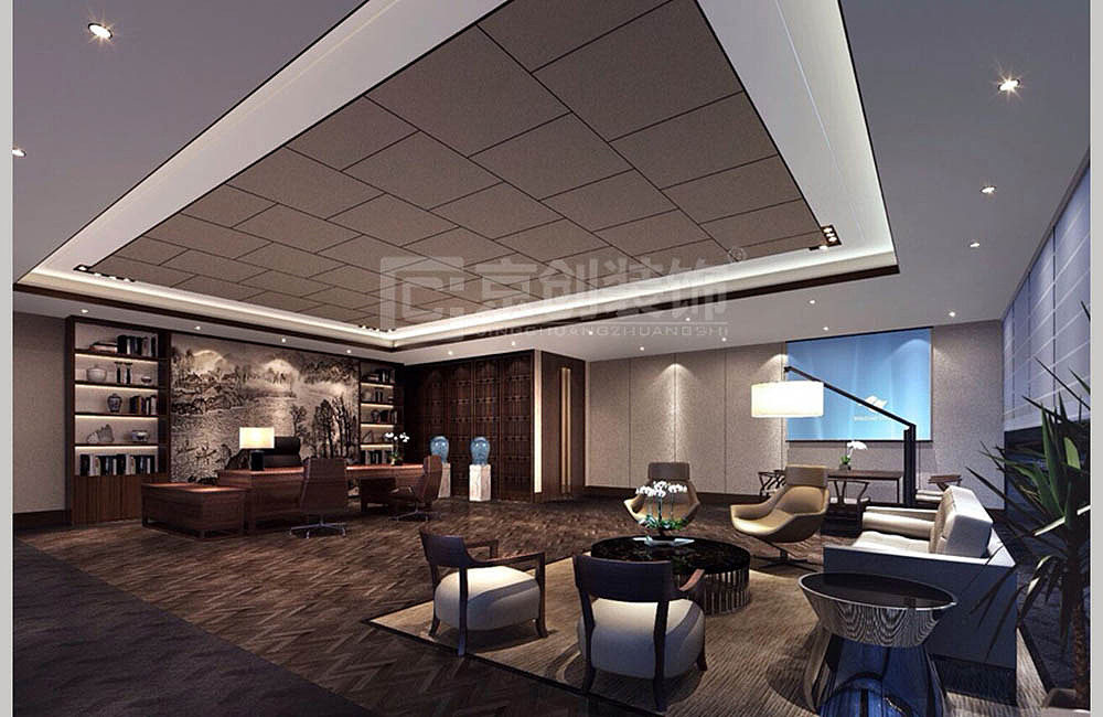 1900集团公司办公室装修设计案例,集团办公室装修效果