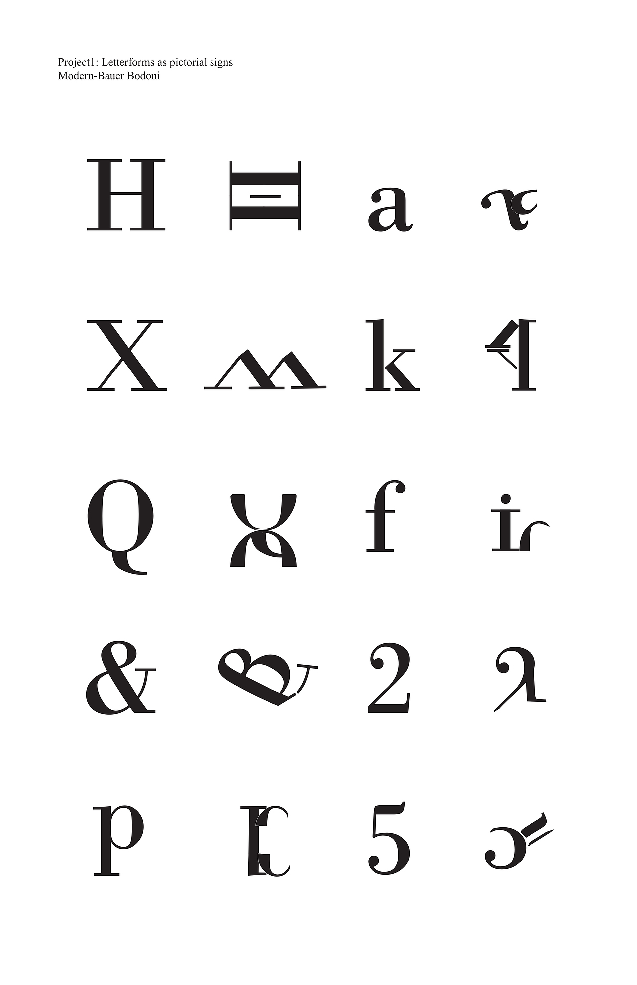 大三上学期进行的平面构成研究,选择不同字体的字母(包含大小写)组成