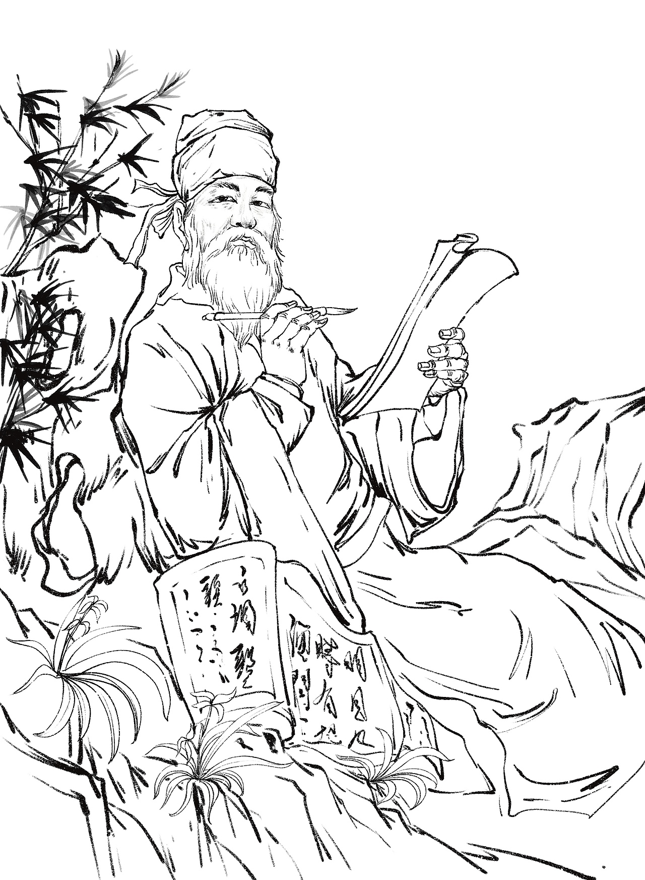 版绘古风人物