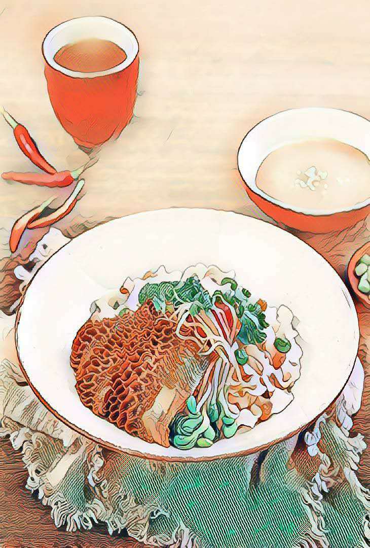 陈八两的麻酱牛肚干拌面|插画|其他插画|啥都能行 - 原创作品 - 站酷