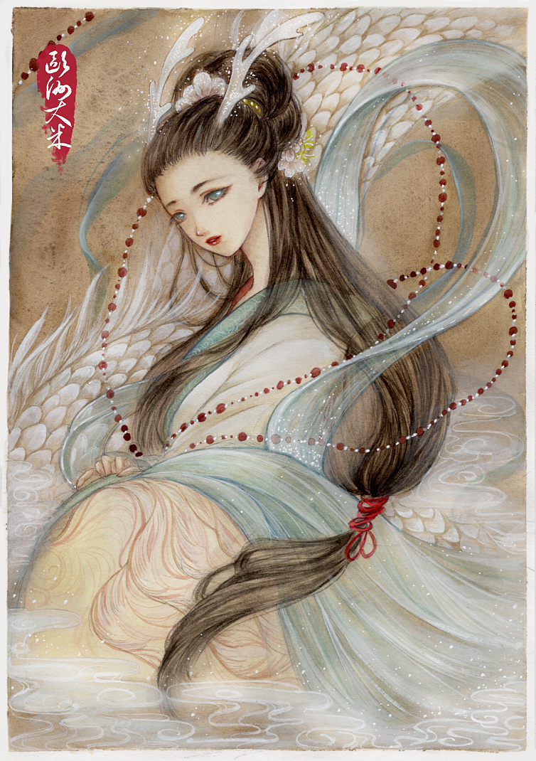 颜彩手绘 古风龙女（图ZMTY2MzYzMDg4） - 创作习作 - 站酷设计师欧洲大米omiz原创素材 - 站酷ZCOOL