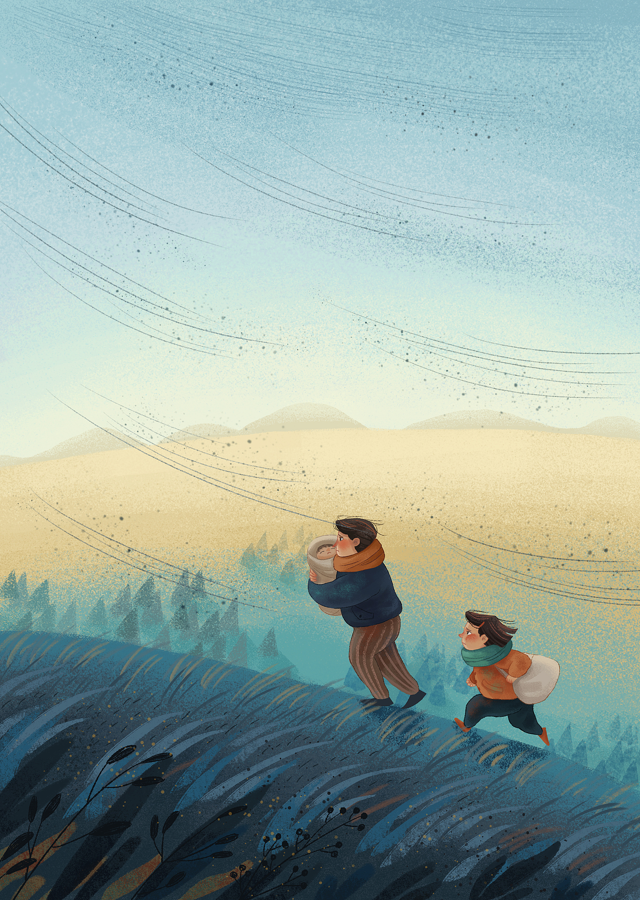 兒童插畫《老油坊》（圖ZMTU2NTEyNzQ0） - 兒童插畫 - 站酷設(shè)計(jì)師百里思原創(chuàng)素材 - 站酷ZCOOL