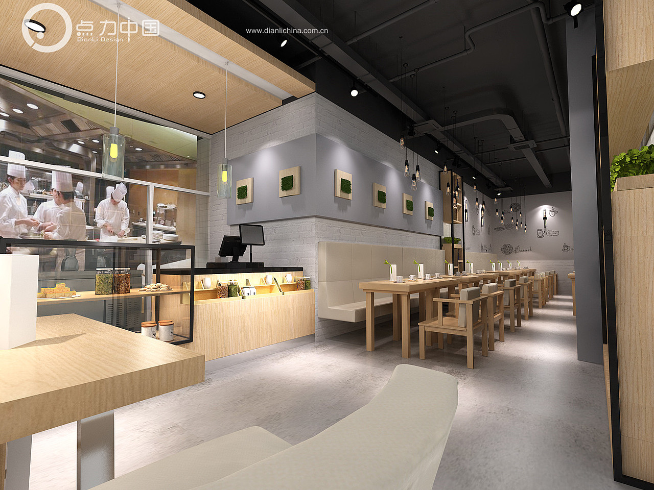 网红奶茶店效果图、奶茶店效果图、水吧效果图