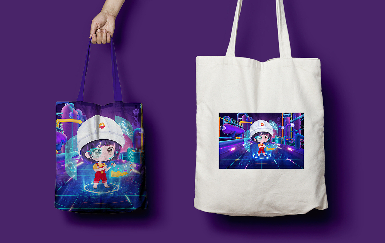 石油吉祥物插画