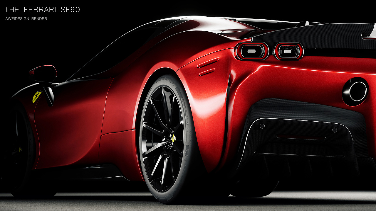 法拉利汽车渲染