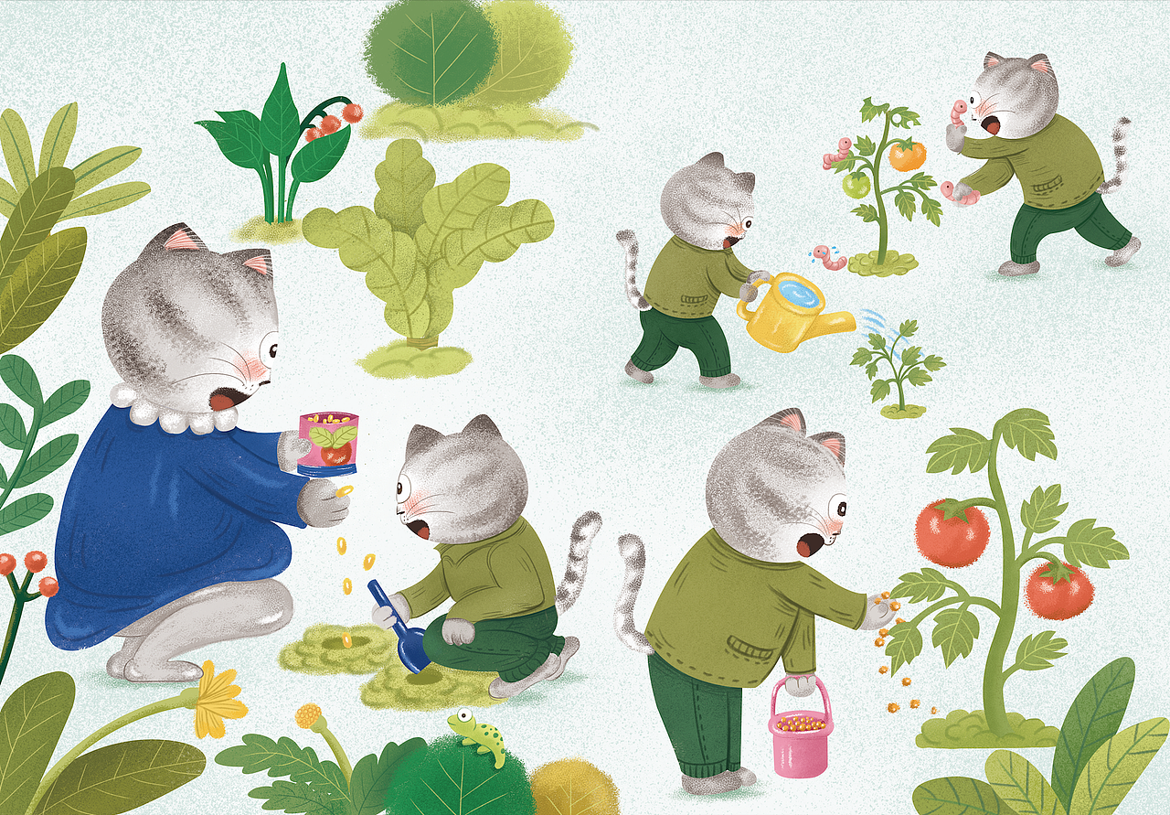 小动物财商绘本插画创作