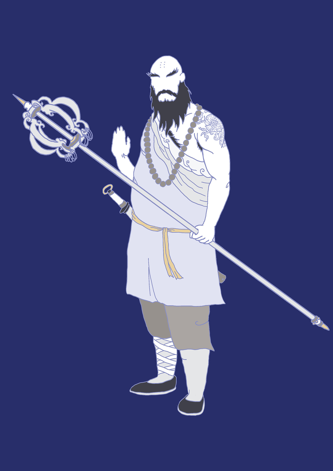 鲁智深|插画|艺术插画|hohn - 原创作品 - 站酷 (zcool)