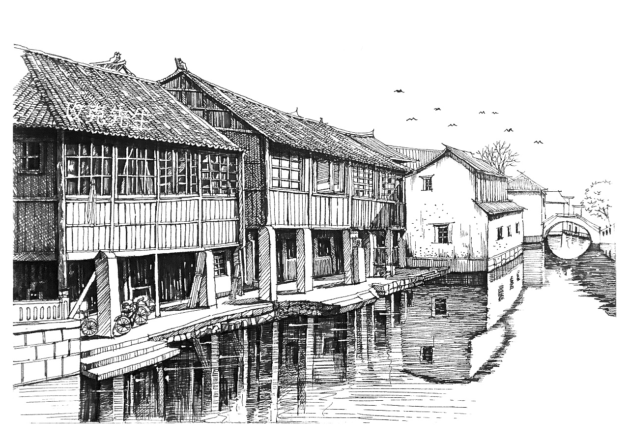 钢笔手绘,速写本