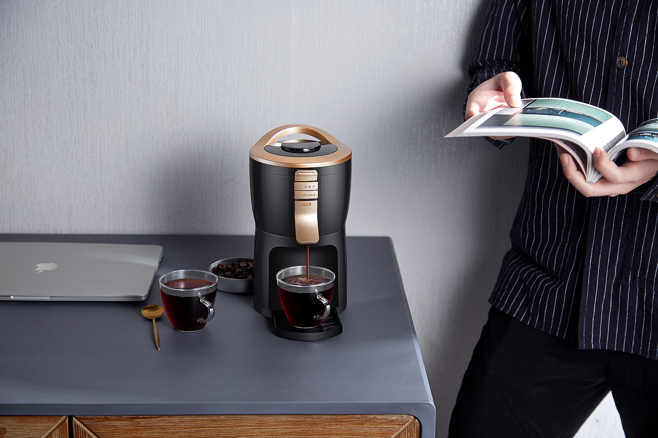 ACA北美咖啡机美式磨豆机场景拍摄