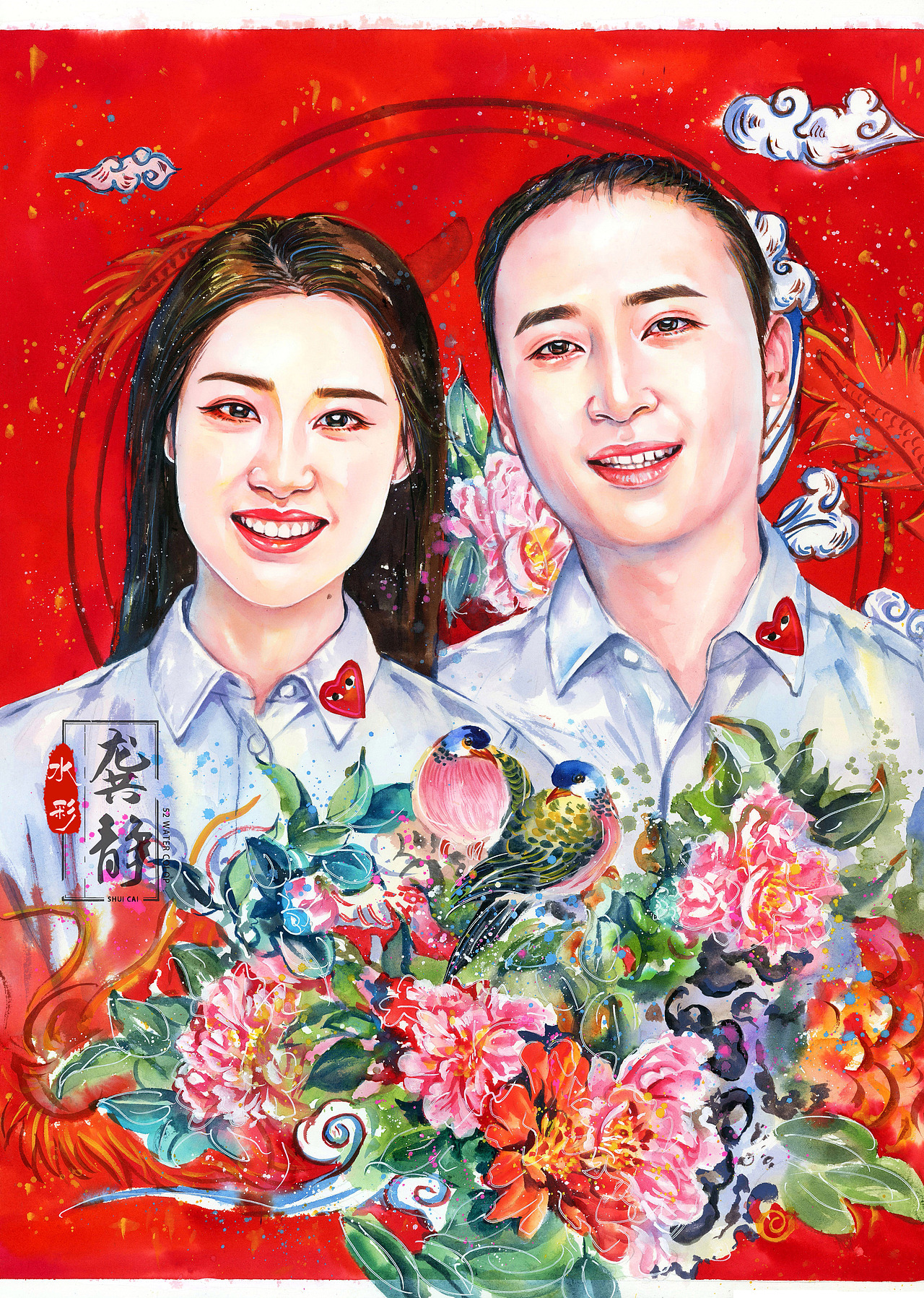 婚纱照定制分享（图ZMjI1NzQ2MTI0） - 商业插画 - 站酷设计师龚静水彩画原创素材 - 站酷ZCOOL