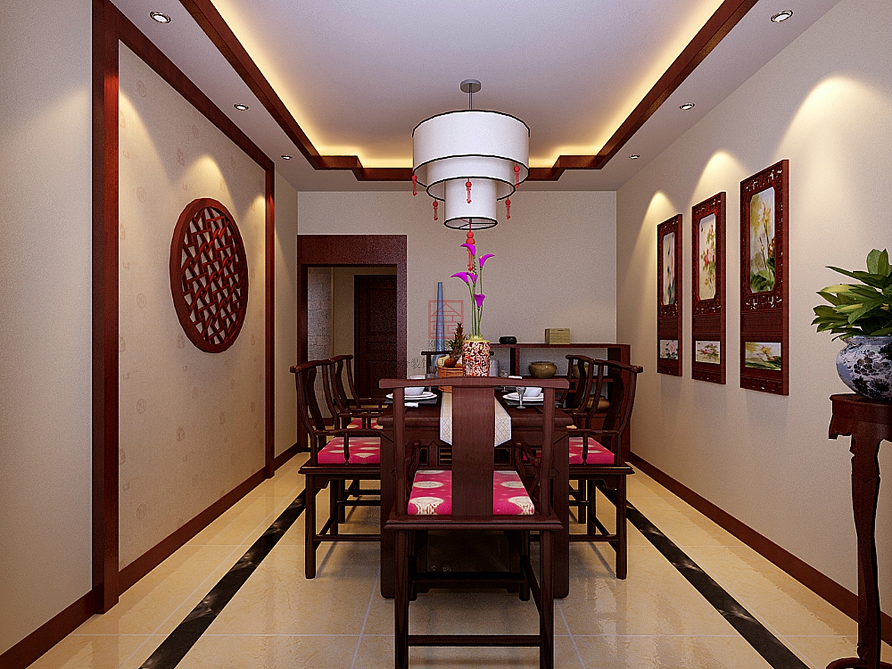 【藏龙国际】-三室两厅155平米-中式