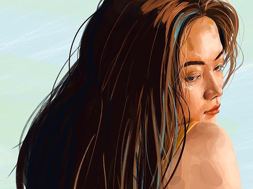 海滩边的女孩子（个人主页-ZNDMzOTAyNTI=） - 绘画 - 站酷设计师炸毛的狮子原创素材 - 站酷ZCOOL