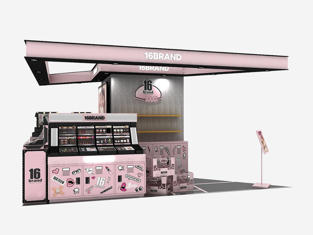 韩国16brand品牌终端形象--北京家乐福岛柜