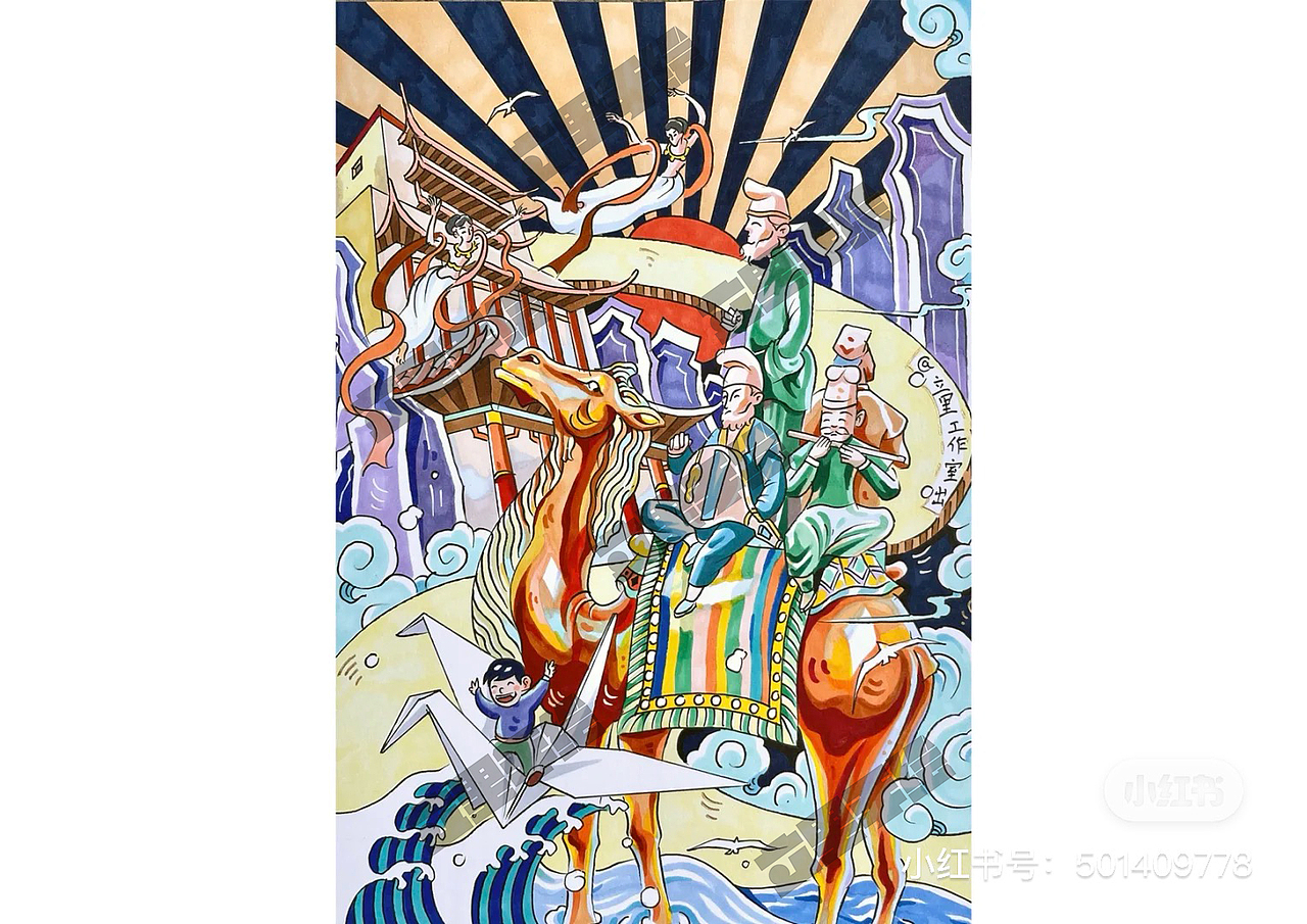 丝绸之路题材-视觉传达马克笔原创手绘作品（图ZMjY1MjAwOTE2） - 创作习作 - 站酷设计师立里手绘工作室原创素材 - 站酷ZCOOL
