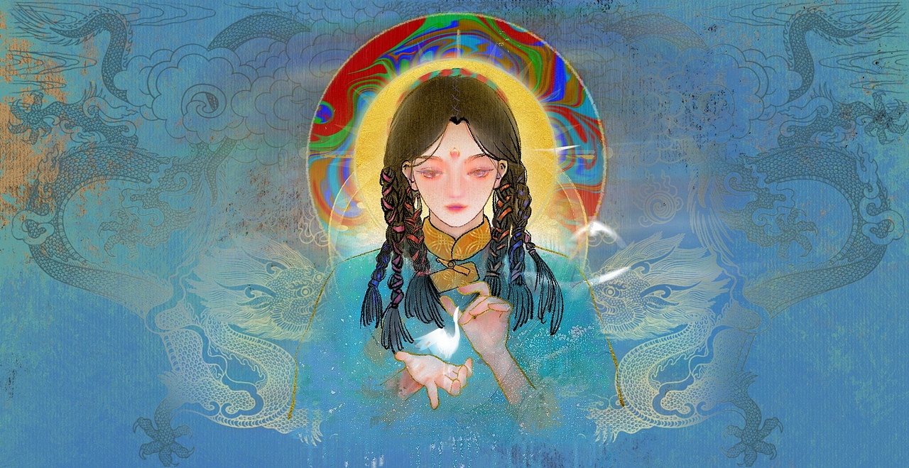 《阿無》——白虎系列插画（图ZMjg5NDA3MzAw） - 绘本 - 站酷设计师月映万川原创素材 - 站酷ZCOOL