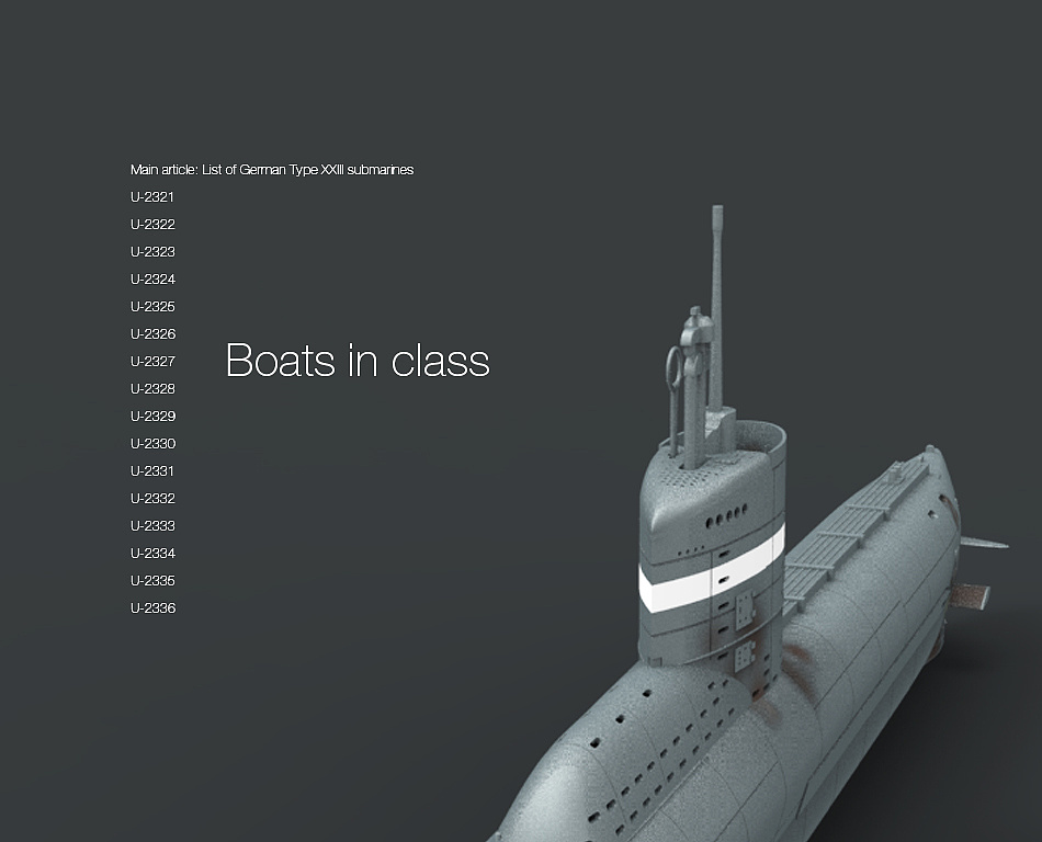 用三维软件犀牛以及keyshot渲染软件制作的二战德国type xxiii潜艇