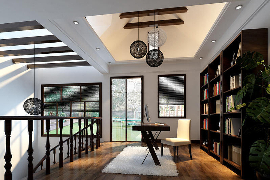 金手指装饰_保利公园别墅400m²新中式风格装修案例!