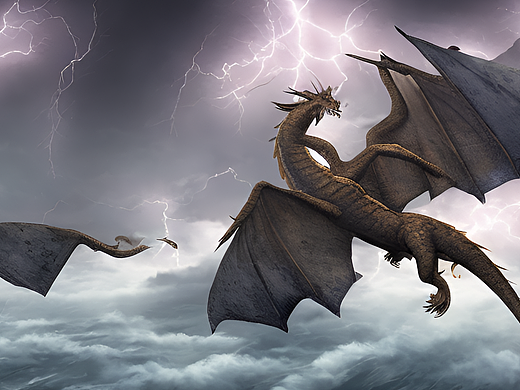 #站酷梦笔#只见黑漆漆的一片云海,在大风的作用下,有