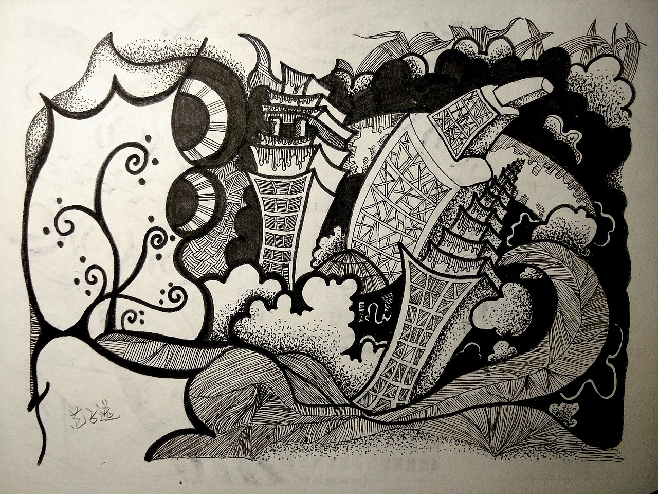 装饰图案建筑临摹