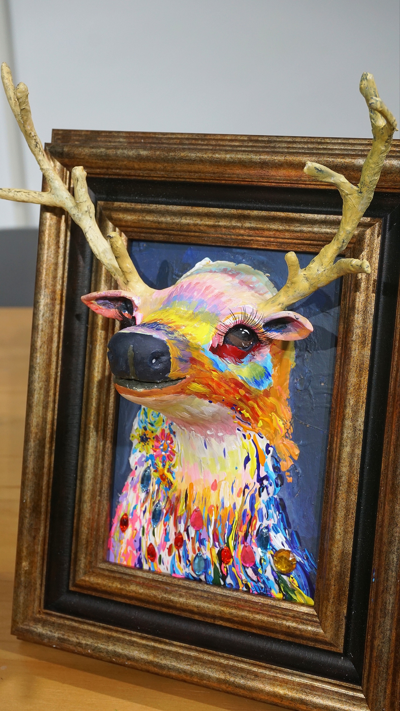 指见生活第2018018期粘土浮雕画培训作品欣赏麋鹿