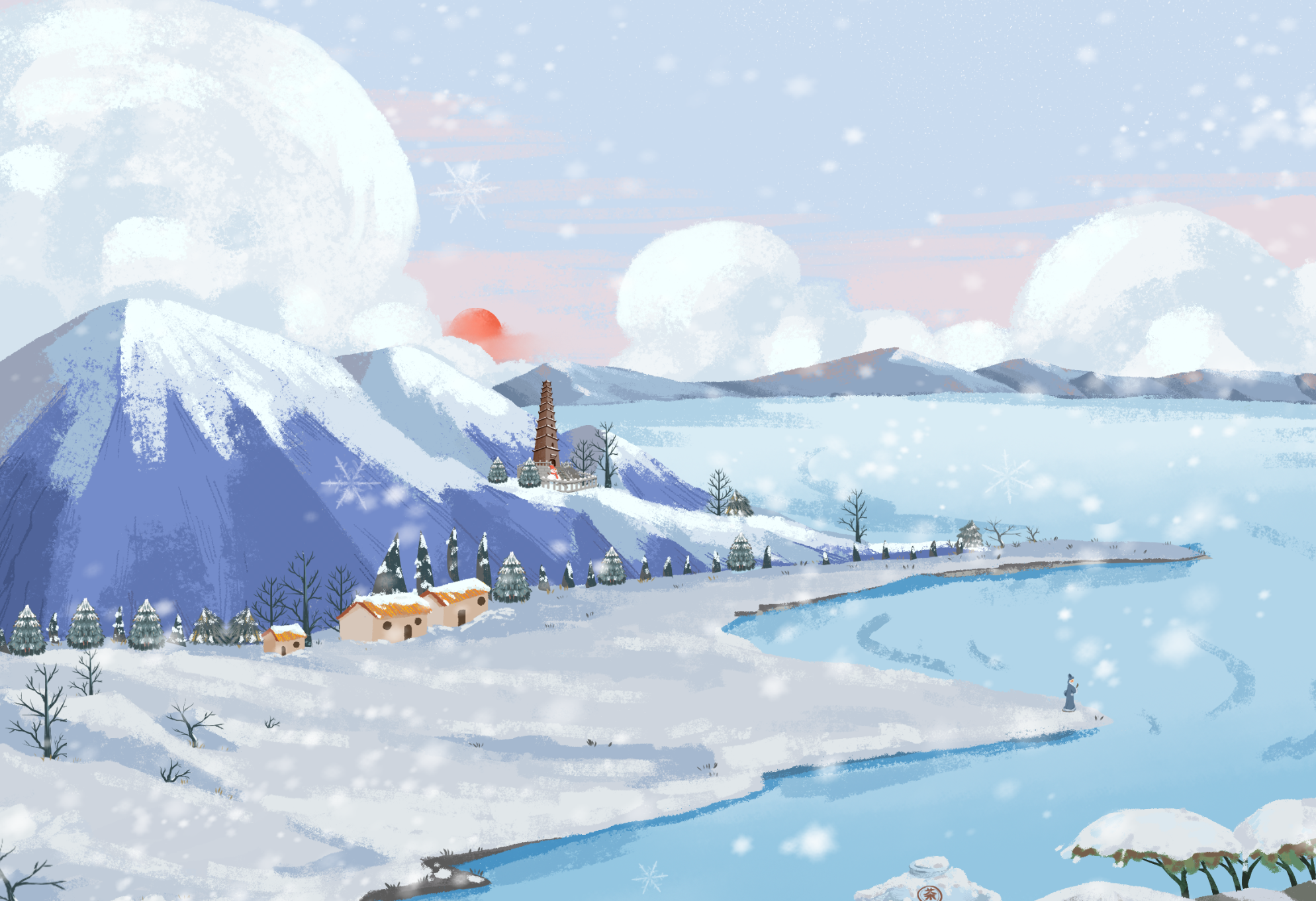 大雪|插画|商业插画|麦麦子_ - 原创作品 - 站酷 (zcool)