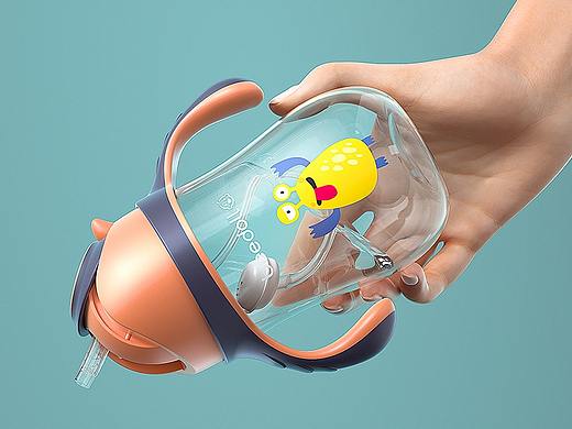 母婴奶瓶品牌详情页设计-产品建模渲染X2