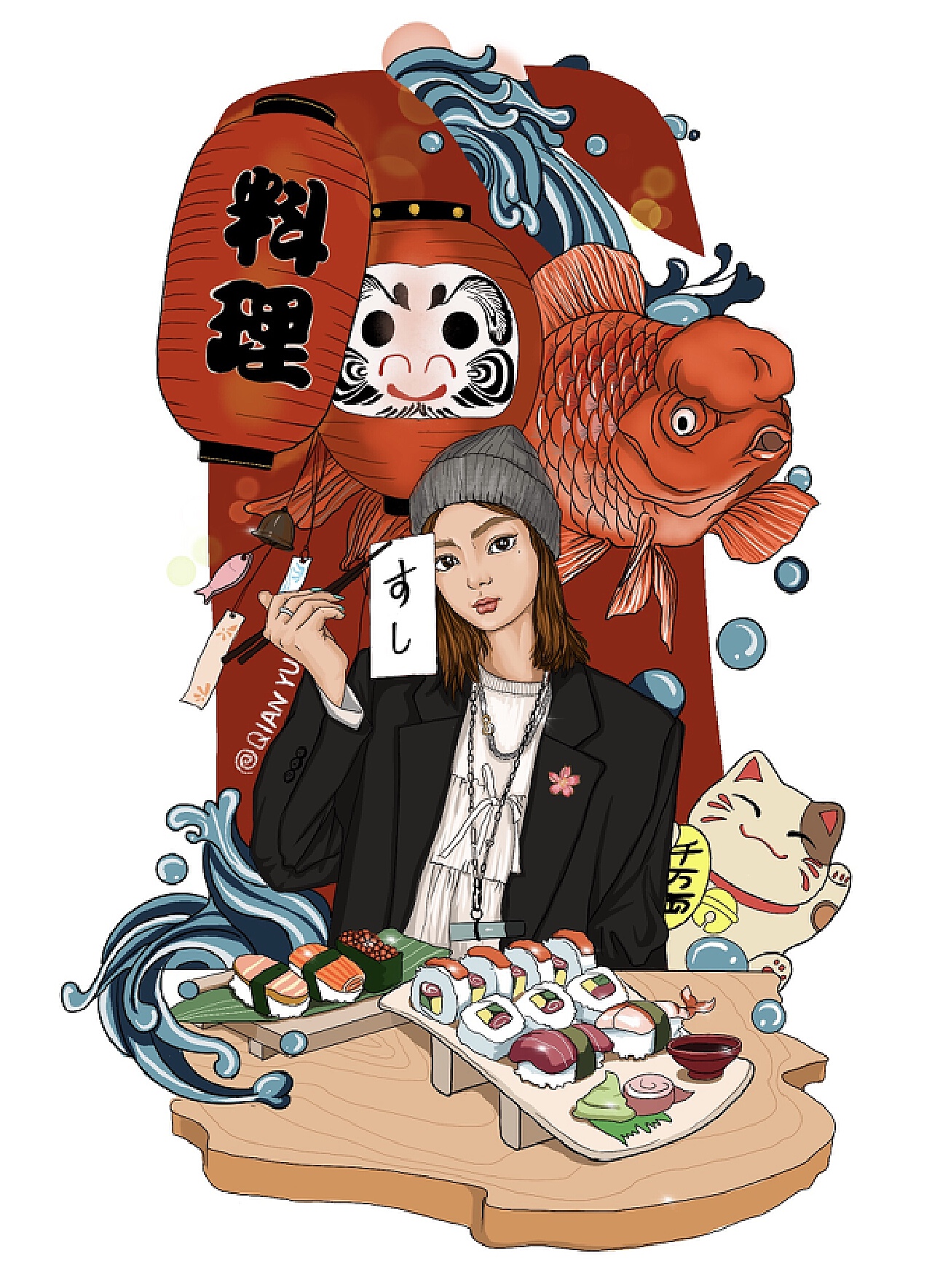日本料理卡通美食海报图片_美食海报_海报-图行天下素材网