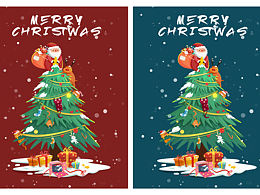 扁平插畫——圣誕節(jié)