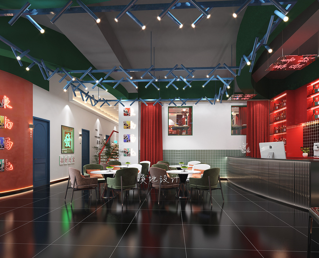 国潮风麻将馆 国潮棋牌室 国潮茶室（图ZMjk0NTQxMjM2） - 商业空间设计 - 站酷设计师周子萱原创素材 - 站酷ZCOOL