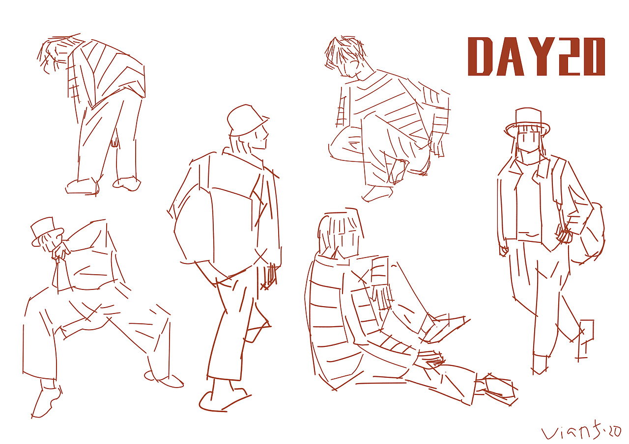 小零君60天人物速写打卡（图ZMjU1NzgyMjYw） - 创作习作 - 站酷设计师Vvviannn原创素材 - 站酷ZCOOL