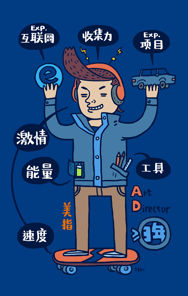 去年给电通数码（广州）画的招人信息（图ZNTk5OTU1NDg=） - 艺术插画 - 站酷设计师某鱼原创素材 - 站酷ZCOOL