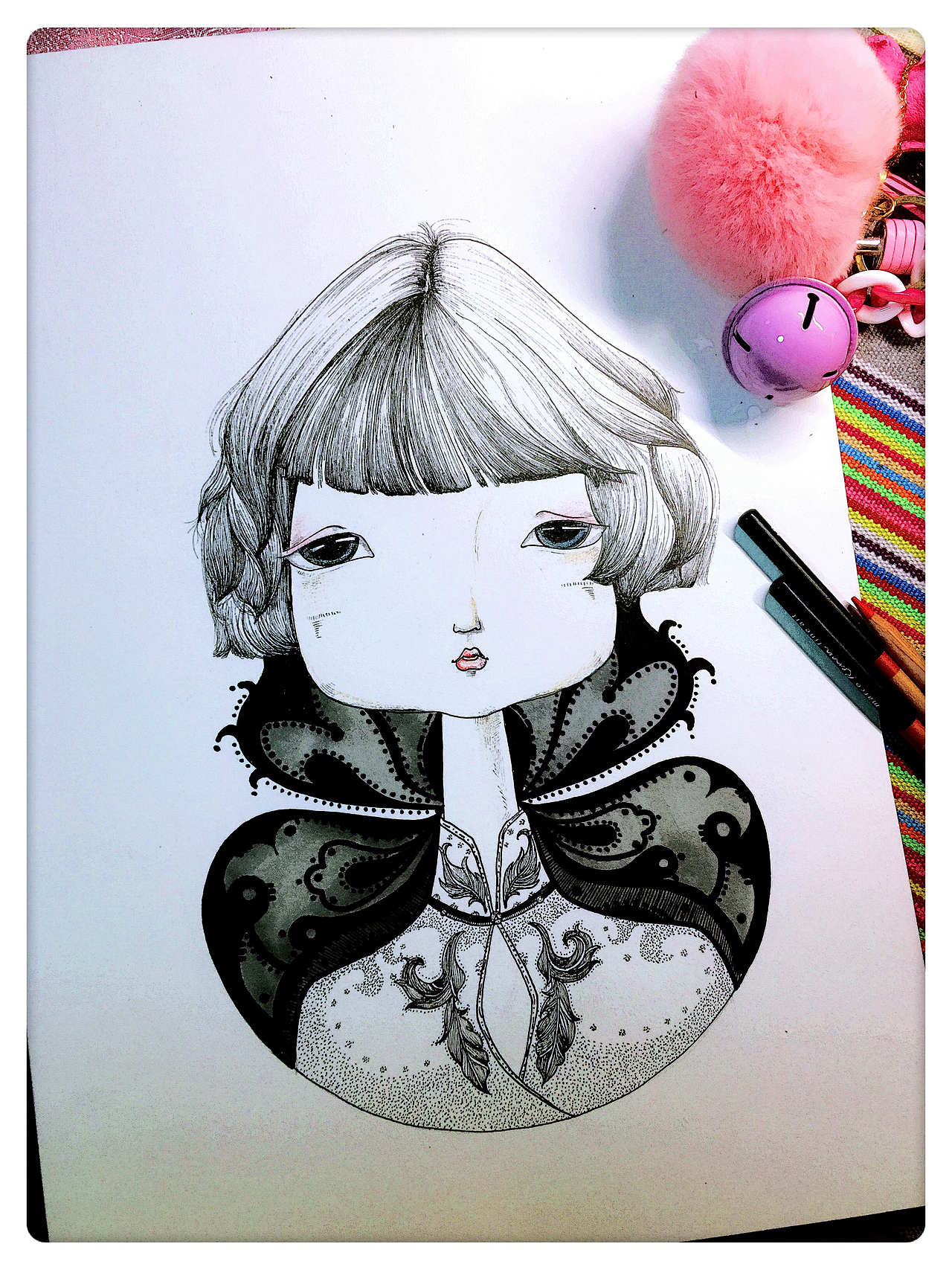 中國風(fēng)原創(chuàng)插畫，純手繪，裝飾畫，人物設(shè)計(jì)，民族風(fēng)（圖ZOTM2ODIwNDQ=） - 繪畫 - 站酷設(shè)計(jì)師兜兜齒原創(chuàng)原創(chuàng)素材 - 站酷ZCOOL