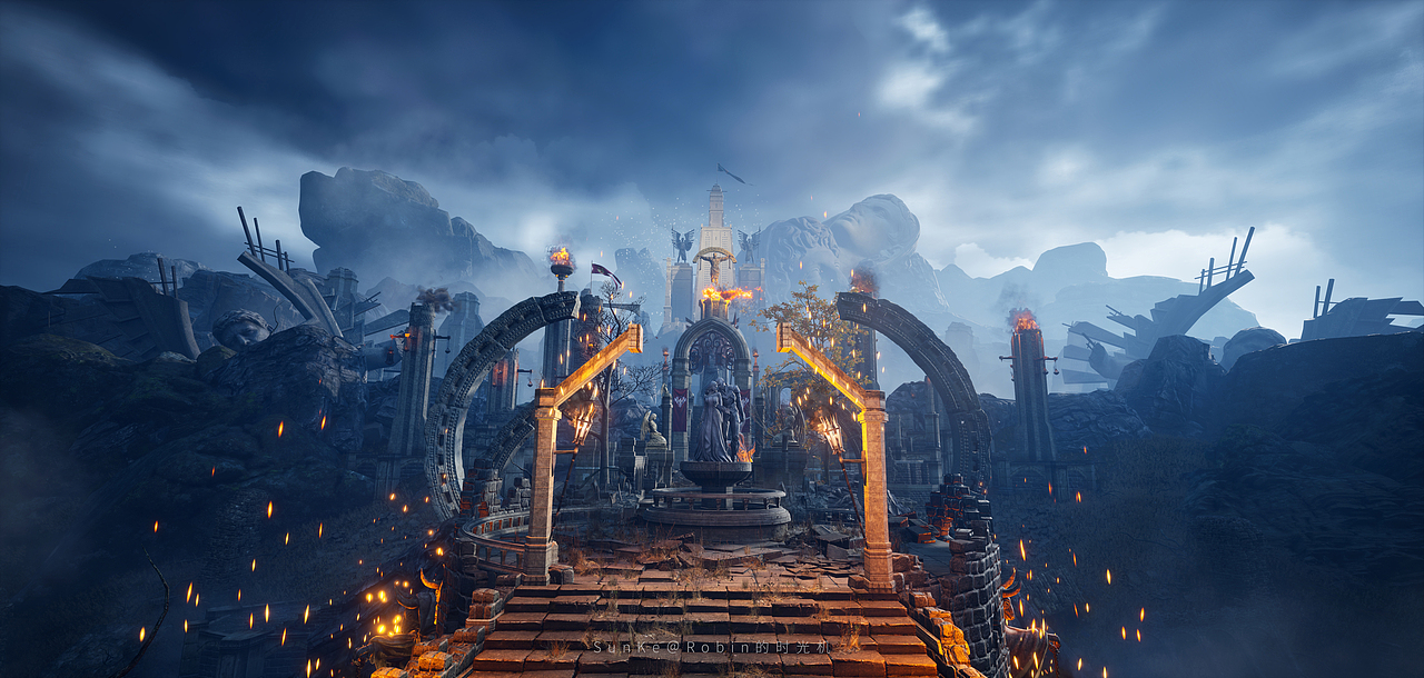 虚幻4游戏场景设计失落的神庙实机游戏试玩demo