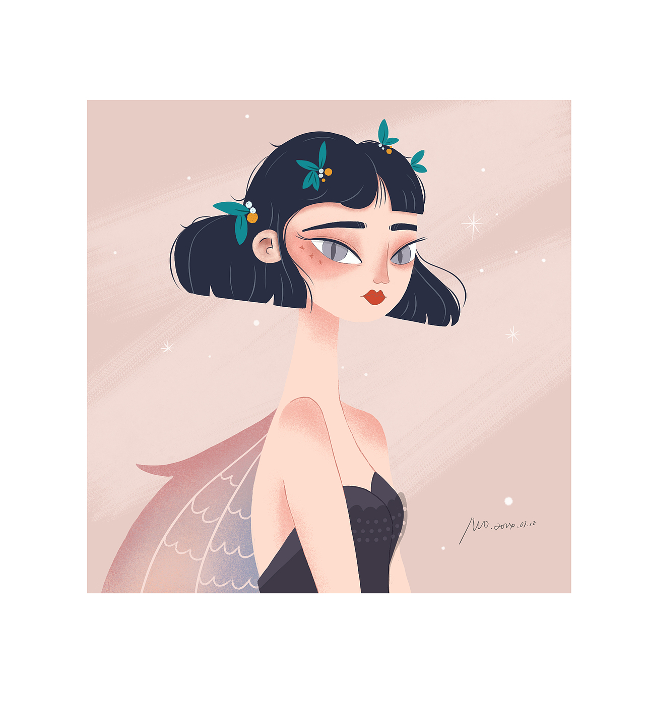 临摹·带翅膀的女孩