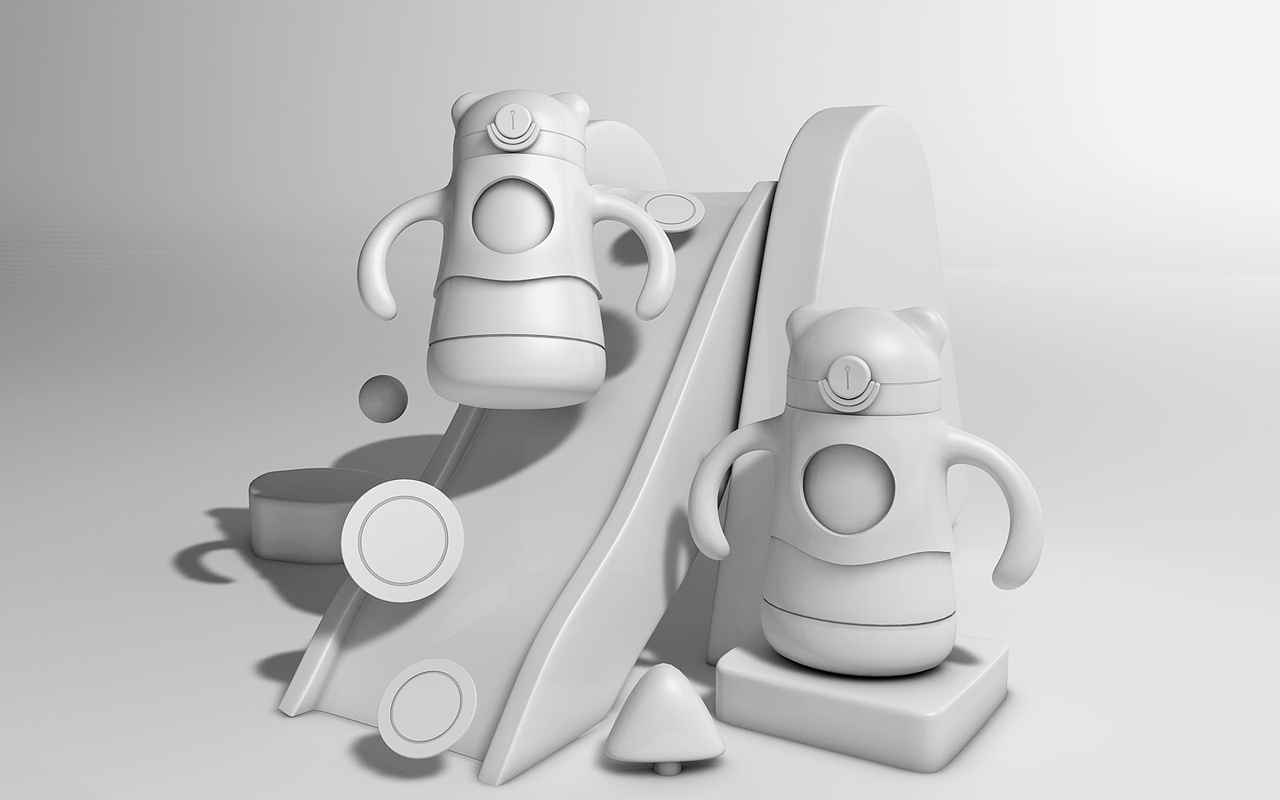 c4d婴儿奶瓶建模渲染详情页设计|三维|产品|官桥设计 - 原创作品