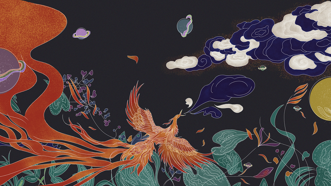 《凤凰》|插画|艺术插画|张大宝儿 - 原创作品 - 站酷 (zcool)