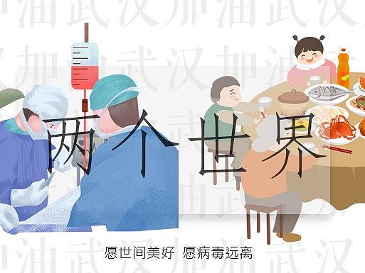 新冠疫情 | 两个世界（个人主页-ZNDI2NTE0NTI=） - 海报 - 站酷设计师Eulalala原创素材 - 站酷ZCOOL