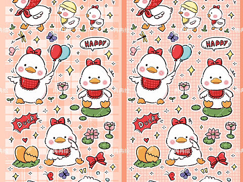 咕卡贴纸|happy duck