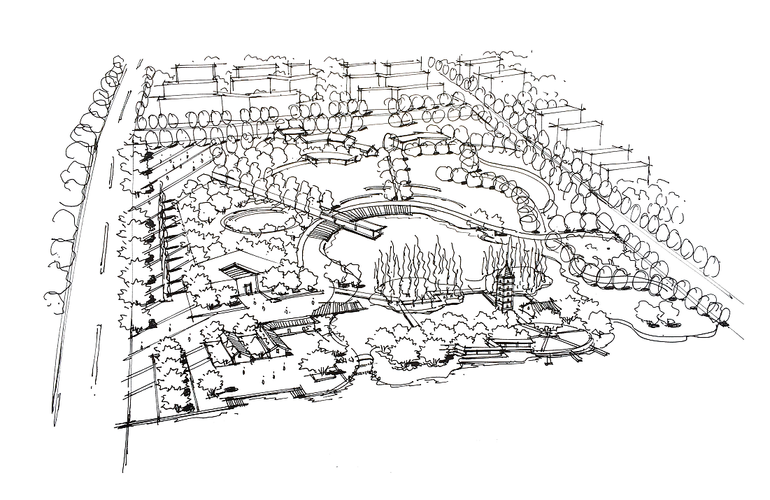 徒手景观鸟瞰图|空间|景观设计|手绘班长_原创作品-站酷zcool