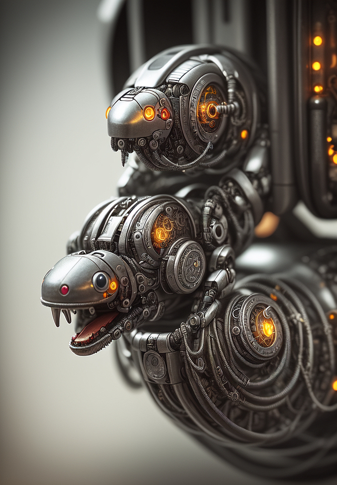 Ai绘画图-机械生物