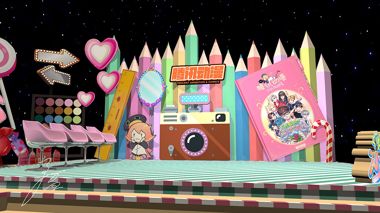 -舞美设计-腾讯动漫-《炸裂吧,少女心》直播节目