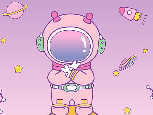 卡通设计 | 彩虹太空宇航员